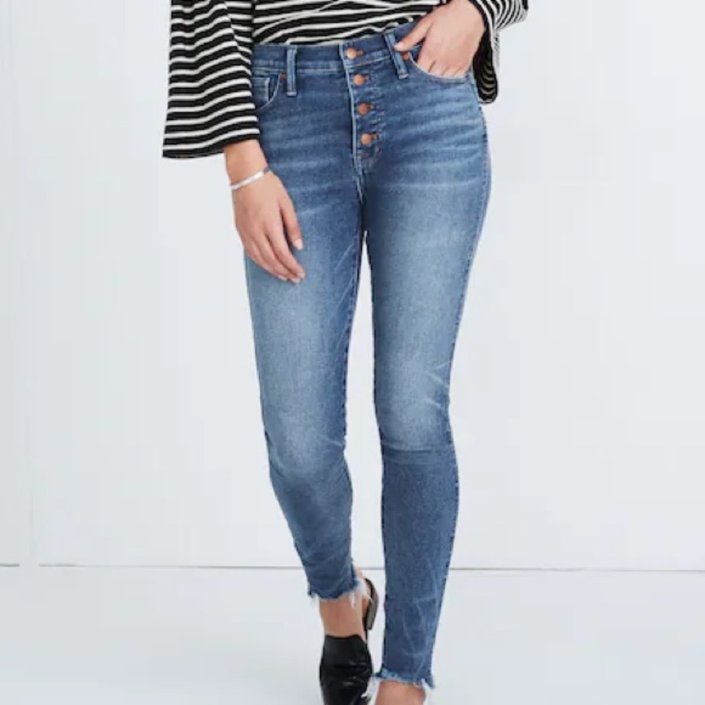 Madewell 10" High-Rise Skinny Jeans in Cordova Wash: Button-Front Edition